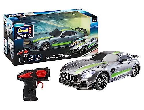 Revell Control Mercedes-AMG GT R PRO I Maßstab 1:24 I Hochdetailliertes Design I LED-Frontbeleuchtung I 2,4 GHz Fernsteuerung I Geschwindigkeit bis zu 10 km/h I Ideal für Motorsport-Enthusiasten von Revell