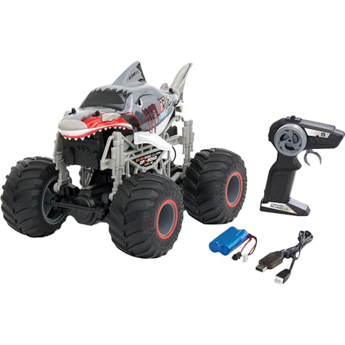 Revell Control RC Monster Truck Big Shark 2.0 I Maßstab 1:16 I Coole Hai-Optik I Große Monsterreifen I 2.4 GHz Fernsteuerung für Multiplayer-Aktion I Geschwindigkeit 15 km/h I Für Kinder ab 8 Jahren von Revell