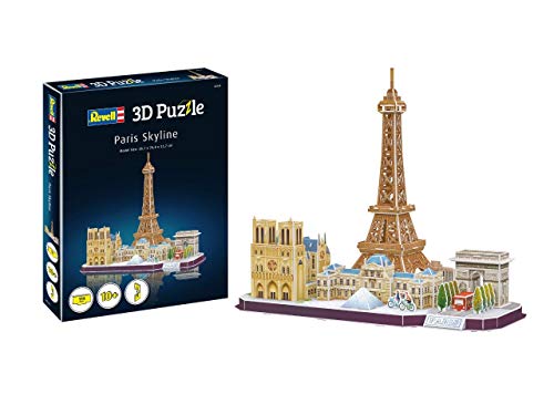 Revell 3D Puzzle 00141 I Paris Skyline I 114 Teile I 4 Stunden Bauspaß für Kinder und Erwachsene I ab 10 Jahren I Die Pariser Skyline mit den berühmtesten Gebäuden selber zusammenbauen von Revell