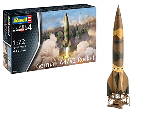 Revell Modellbausatz Militär I German A4 V2 Rocket I Maßstab 1:72 I Level 4 Bausatz I Teileanzahl 46 I ab 12+ Jahren I für Kinder und Erwachsene I inkl. Aufkleber-Set von Revell