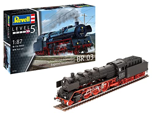 Revell Modellbausatz I Schnellzuglokomotive BR03 I Detailreicher Level 5 Bausatz I 136 Teile I Maßstab 1:87 I für Kinder und Erwachsene ab 13 Jahren, Mittel von Revell