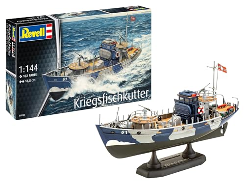 Revell Modellbausatz I KFK (Kriegsfischkutter) I Historischer Modellbausatz eines Deutschen Hilfsschiffes aus dem Zweiten Weltkrieg I Detailliertes Deck und Strukturen I Authentische Abziehbilder Revell Modellbausatz I KFK (Kriegsfischkutter) I Historischer Modellbausatz eines Deutschen Hilfsschiffes aus dem Zweiten Weltkrieg I Detailliertes Deck und Strukturen I Authentische Abziehbilder von Revell Modellbau