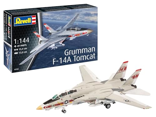 Revell Modellbausatz Grumman F-14A Tomcat – Maßstab 1:72 – Schwenkflügel & bewegliche Steuerflächen – VF-1 Wolfpack Abziehbilder – US Navy Jagdflugzeug – Perfekt für Jet- & Top Gun Fans Revell Modellbausatz Grumman F-14A Tomcat – Maßstab 1:72 – Schwenkflügel & bewegliche Steuerflächen – VF-1 Wolfpack Abziehbilder – US Navy Jagdflugzeug – Perfekt für Jet- & Top Gun Fans von Revell Modellbau