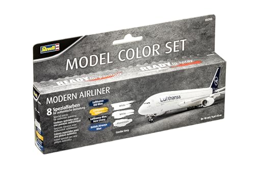 Revell Modellbau I Farbset für Zivile Flugzeug Farben Set Passagierflugzeuge I 8 Farben im Set für Modellbau Flugzeuge zum bemalen I Authentischer Look für Modellbau Flieger Revell Modellbau I Farbset für Zivile Flugzeug Farben Set Passagierflugzeuge I 8 Farben im Set für Modellbau Flugzeuge zum bemalen I Authentischer Look für Modellbau Flieger von Revell