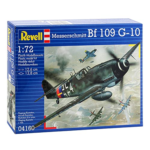 Revell Modellbausatz Flugzeug 1:72 - Messerschmitt Bf109 G-10 im Maßstab 1:72, Level 3, originalgetreue Nachbildung mit vielen Details, 04160, Originalfarbe Revell Modellbausatz Flugzeug 1:72 - Messerschmitt Bf109 G-10 im Maßstab 1:72, Level 3, originalgetreue Nachbildung mit vielen Details, 04160, Originalfarbe von Revell
