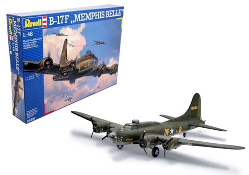 Revell 04297 Modellbausatz Flugzeug 0.075 - B-17F Memphis Belle im Maßstab 1:48, Level 5, originalgetreue Nachbildung mit vielen Details, 4297, Mittel von Revell