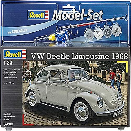 Revell Modellbausatz Auto 1:24 - Volkswagen VW Käfer 1968 (VW Beetle) im Maßstab 1:24, Level 4, originalgetreue Nachbildung mit vielen Details, , Model Set mit Basiszubehör, 67083 von Revell