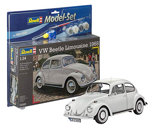 Revell Modellbausatz Auto 1:24 - Volkswagen VW Käfer 1968 (VW Beetle) im Maßstab 1:24, Level 4, originalgetreue Nachbildung mit vielen Details, , Model Set mit Basiszubehör, 67083 von Revell