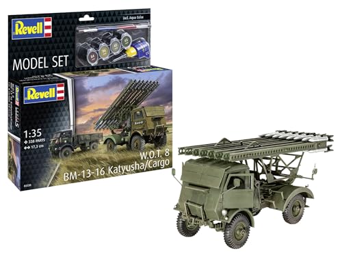 Revell Modellbausatz BM-13-16 on WOT 8, Britisches Militärfahrzeug, Katyusha- & Cargo-Version, detailreiches Fahrwerk, authentische Abziehbilder, DIY Modellbau für Sammler und Geschichtsinteressierte Revell Modellbausatz BM-13-16 on WOT 8, Britisches Militärfahrzeug, Katyusha- & Cargo-Version, detailreiches Fahrwerk, authentische Abziehbilder, DIY Modellbau für Sammler und Geschichtsinteressierte von Revell