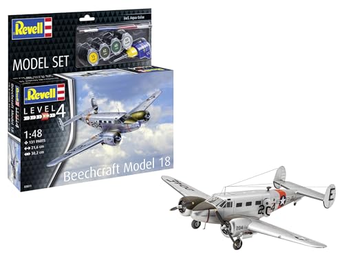Revell Modellbausatz Beechcraft Model 18 | Klassiker der Luftfahrtgeschichte | Maßstabsgetreu mit hochdetaillierten Komponenten | Zubehör inkl. Kleber und Pinsel Revell Modellbausatz Beechcraft Model 18 | Klassiker der Luftfahrtgeschichte | Maßstabsgetreu mit hochdetaillierten Komponenten | Zubehör inkl. Kleber und Pinsel von Revell