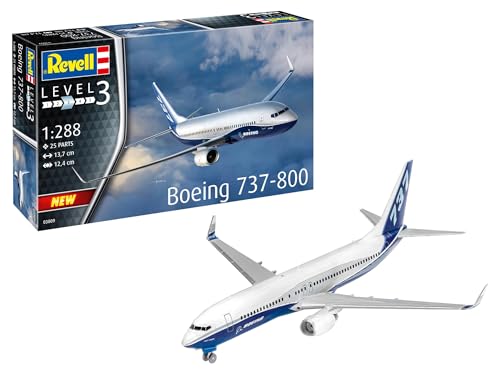 Revell Modellbausatz Boeing 737-800 I Einfacher Zusammenbau I Maßstabsgetreue Nachbildung im Maßstab 1:288 mit 25 Teilen I Perfekter Modellbausatz für Anfänger und erfahrene Bastler ab 10 Jahren von Revell