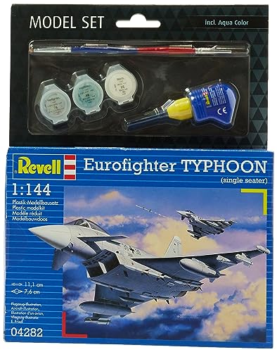 Revell Modellbausatz Flugzeug 1:144 - Eurofighter Typhoon (single seater) im Maßstab 1:144, Level 4, originalgetreue Nachbildung mit vielen Details, , Model Set mit Basiszubehör, 64282 von Revell