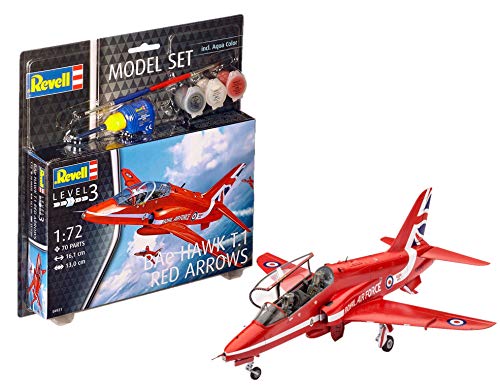 Revell Modellbausatz Flugzeug 1:72 - BAe Hawk T.1 Red Arrows im Maßstab 1:72, Level 3, originalgetreue Nachbildung mit vielen Details, Kunstflieger, Model Set mit Basiszubehör, 64921 Revell Modellbausatz Flugzeug 1:72 - BAe Hawk T.1 Red Arrows im Maßstab 1:72, Level 3, originalgetreue Nachbildung mit vielen Details, Kunstflieger, Model Set mit Basiszubehör, 64921 von Revell