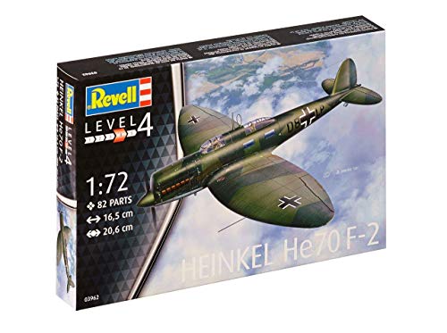 Revell Modellbausatz Flugzeug 1:72 - Heinkel He70 F-2 im Maßstab 1:72, Level 4, originalgetreue Nachbildung mit vielen Details, 03962 von Revell