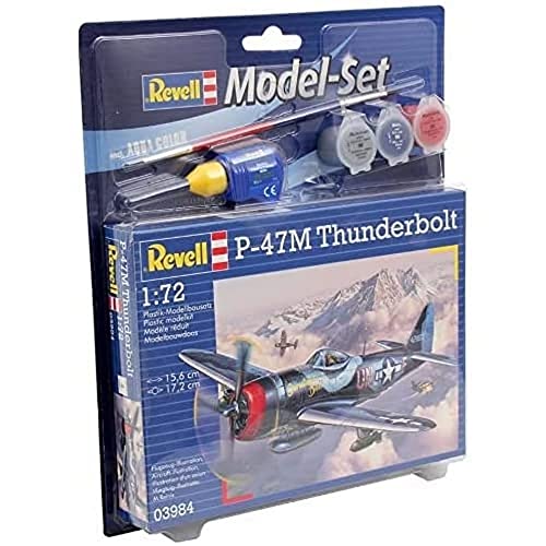 Revell Modellbausatz Flugzeug 1:72 - P-47M Thunderbolt im Maßstab 1:72, Level 4, originalgetreue Nachbildung mit vielen Details, , Model Set mit Basiszubehör, 63984 von Revell