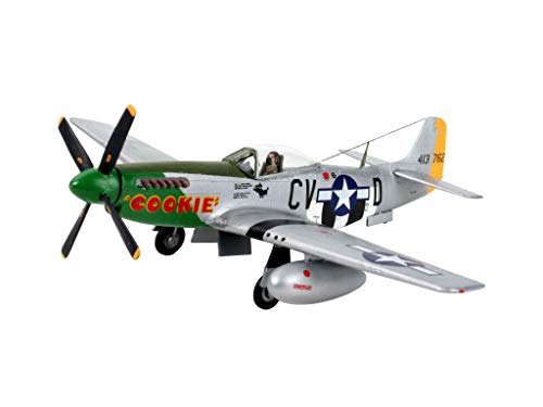 Revell Modellbausatz Flugzeug 1:72 - P-51D Mustang im Maßstab 1:72, Level 3, originalgetreue Nachbildung mit vielen Details, , Model Set mit Basiszubehör, 64148 von Revell