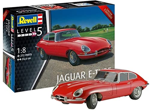 Revell Modellbausatz I Jaguar E-Type I Detailreicher Level 5 Auto Bausatz I 272 Teile I Maßstab 1:8 I für Kinder und Erwachsene ab 13 Jahren von Revell