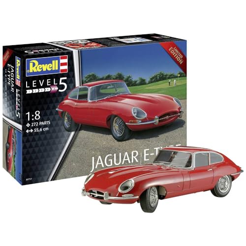 Revell Modellbausatz I Jaguar E-Type I Detailreicher Level 5 Auto Bausatz I 272 Teile I Maßstab 1:8 I für Kinder und Erwachsene ab 13 Jahren von Revell