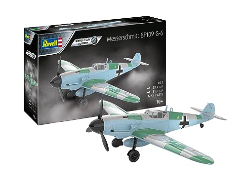 Revell Modellbausatz I Messerschmitt Bf109G-6 I Easy-Click-Bausatz I Detailreiches Militärfahrzeug I Teile 42 I Maßstab 1:32 I für Kinder und Erwachsene ab 10 Jahren von Revell