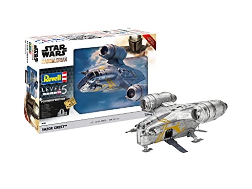 Revell Modellbausatz I The Mandalorian Razor Crest Platinum Edition I Detailreicher Star Wars Bausatz I 143 Teile I Maßstab 1:72 I für Kinder und Erwachsene ab 13 Jahren von Revell