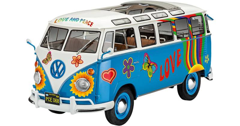 VW T1 Bulli Samba Bus Flower Power, Revell Modellbausatz im Maßstab 1:24, 169 Teile, 18,1 cm von Revell