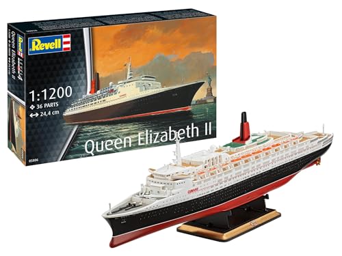 Revell Modellbausatz Schiff 1:1200 - Queen Elizabeth 2 im Maßstab 1:1200, Level 4, originalgetreue Nachbildung mit vielen Details, Kreuzfahrtschiff, 05806, Wit Revell Modellbausatz Schiff 1:1200 - Queen Elizabeth 2 im Maßstab 1:1200, Level 4, originalgetreue Nachbildung mit vielen Details, Kreuzfahrtschiff, 05806, Wit von Revell