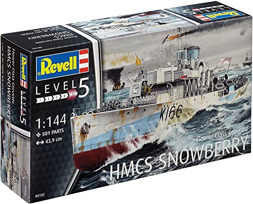 Revell Modellbausatz Schiff 1:144 - Flower Class Corvette HMCS SNOWBERRY im Maßstab 1:144, Level 5, originalgetreue Nachbildung mit vielen Details, 12 Jahre to 99 Jahre, 05132, merhfarbig von Revell