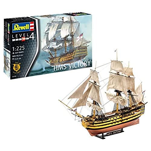 Revell Modellbausatz Schiff 1:225 - H.M.S. Victory im Maßstab 1:225, Level 4, originalgetreue Nachbildung mit vielen Details, Segelschiff, 05408, Zum Bemalen Revell Modellbausatz Schiff 1:225 - H.M.S. Victory im Maßstab 1:225, Level 4, originalgetreue Nachbildung mit vielen Details, Segelschiff, 05408, Zum Bemalen von Revell