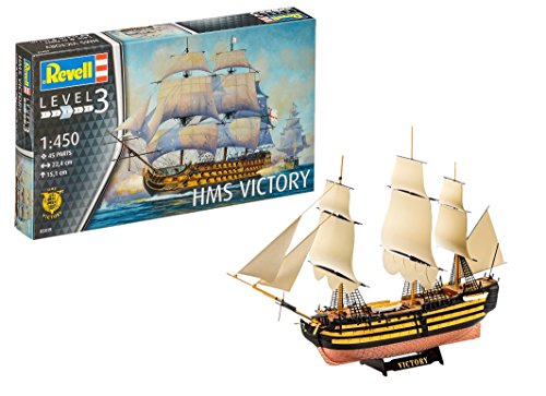 Revell 80-5819 Modellbausatz Schiff 1:450 - HMS Victory im Maßstab 1:450, Level 3, originalgetreue Nachbildung mit vielen Details, Segelschiff, 05819 Revell 80-5819 Modellbausatz Schiff 1:450 - HMS Victory im Maßstab 1:450, Level 3, originalgetreue Nachbildung mit vielen Details, Segelschiff, 05819 von Revell