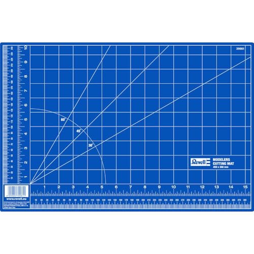 Revell Modellbausatz-Zubehör 39057 Cutting Mat XL, Mehrlagige Schneidmatte mit Selbstheilenden Eigenschaften, mit Hilfslinien und Skalen für präzises Arbeiten, für Haushalt, Schule, Beruf und Hobby, 450 x 300 mm, Revell_39057 von Revell