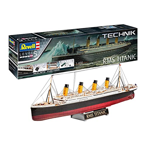 Revell NICE PRICE Modellbausatz I RMS Titanic Technik I Maßstab 1:400 I 320 Teile I Für Kinder und Erwachsene ab 13 Jahren I Schiffs Modellbausatz zum selber nachbauen I Mit Beleuchtung und Sound von Revell