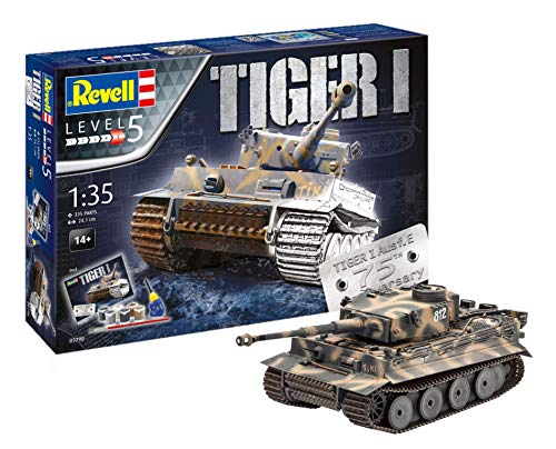Revell Panzermodellbausatz Tiger I im Maßstab 1:35, 24,1cm 05790, unlackiert von Revell