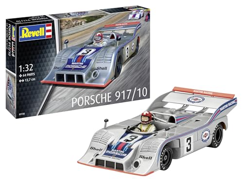 Revell Modellbausatz Porsche 917, CanAm – Legendärer Rennwagen mit mehrteiligem Motor, Fahrerfigur & detailreicher Karosserie – Ikone der Sportwagen-WM – Für Porsche- & Motorsportfans Revell Modellbausatz Porsche 917, CanAm – Legendärer Rennwagen mit mehrteiligem Motor, Fahrerfigur & detailreicher Karosserie – Ikone der Sportwagen-WM – Für Porsche- & Motorsportfans von Revell Modellbau