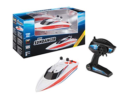 Revell RC Boot Sundancer, mit Schutzschaltung - die Propeller Laufen erst im Wasser Control Ferngesteuertes Boot, 31,5 cm, Weiß/Rot von Revell Control