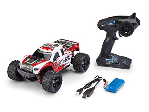 Revell X-TREME Cross Storm RC Monstertruck I Extremes Offroad-Erlebnis dank robustem Chassis & 4WD I Mit Überrollkäfig I 50 km/h Top-Speed dank leistungsstarkem Elektromotor I Ideal ab 14 Jahren, Rot von Revell