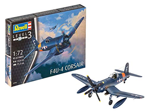 Revell Modellbausatz - Vought F4U-4B Corsair - Authentischer Flugzeugbausatz mit beweglichem Propeller und detailliertem Cockpit für realistischen Modellbau Revell Modellbausatz - Vought F4U-4B Corsair - Authentischer Flugzeugbausatz mit beweglichem Propeller und detailliertem Cockpit für realistischen Modellbau von Revell