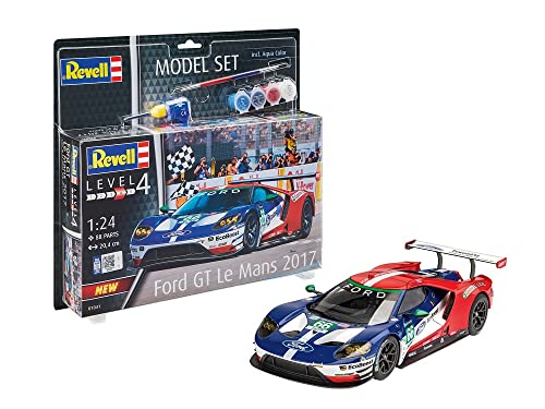 Revell Modellbausatz Ford GT-Le Mans 1:24 I Schwarz I Authentische Nachbildung mit Präzisionsdetails, Originalabziehbildern und Mehrteiliger Karosserie für ein realistisches Bau-Erlebnis I Level 4 von Revell