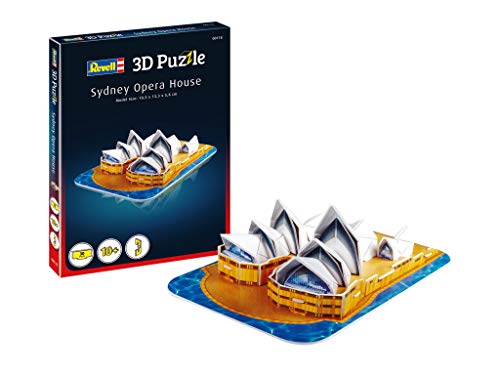 Revell 3D Puzzle 00118 I Oper Sydney I 30 Teile I 2 Stunden Bauspaß für Kinder und Erwachsene I ab 10 Jahren I Das berühmte Brücke Opernhaus selber zusammenbauen von Revell