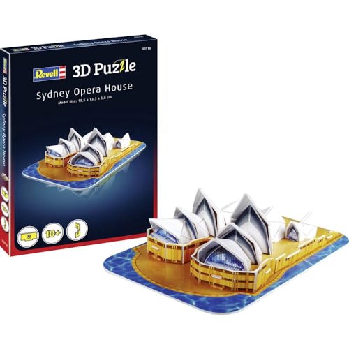 Revell 3D Puzzle 00118 I Oper Sydney I 30 Teile I 2 Stunden Bauspaß für Kinder und Erwachsene I ab 10 Jahren I Das berühmte Brücke Opernhaus selber zusammenbauen von Revell