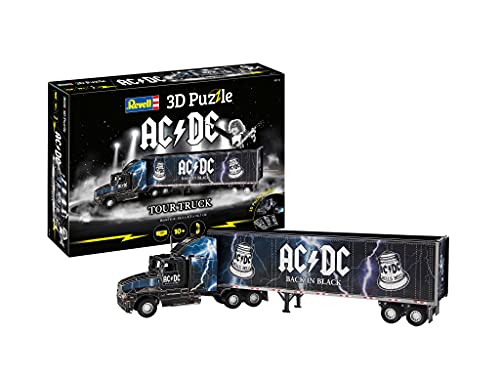 Revell 3D Puzzle 00172 I AC/DC Tour Truck I 128 Teile I 2 Stunden Bauspaß für Kinder und Erwachsene I ab 10 Jahren I Geschenkidee für alle Rock n Roll Fans I AC/DC Truck selber zusammenbauen von Revell