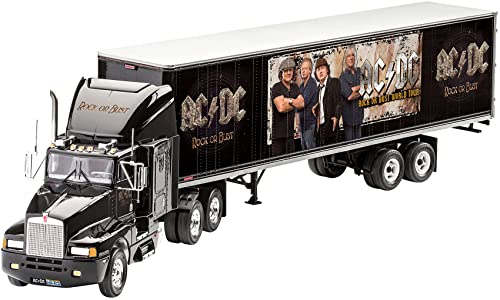 Revell RV07453 Fan-Edition, Geschenkset AC/DC Truck Rock or Bust World Tour, LKW-Bausatz 1:32, Länge 55,2 cm Fanartikel REV-07453, unlackiert von Revell