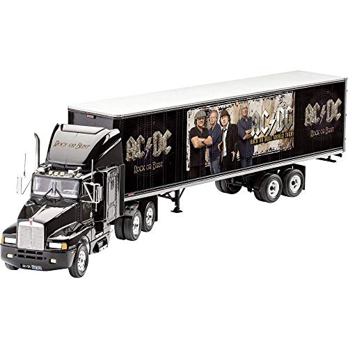 Revell RV07453 Fan-Edition, Geschenkset AC/DC Truck Rock or Bust World Tour, LKW-Bausatz 1:32, Länge 55,2 cm Fanartikel REV-07453, unlackiert von Revell