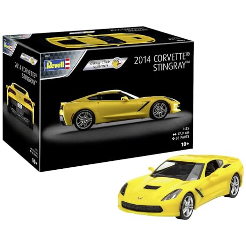 Revell 07825 1:25-2014 Corvette Stingray 'Promobox' Fahrzeug Einfacher Steckbausatz für Einsteiger, unlackiert Revell 07825 1:25-2014 Corvette Stingray 'Promobox' Fahrzeug Einfacher Steckbausatz für Einsteiger, unlackiert von Revell