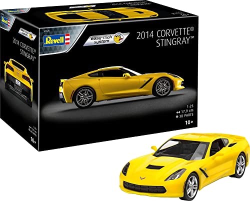 Revell 07825 1:25-2014 Corvette Stingray 'Promobox' Fahrzeug Einfacher Steckbausatz für Einsteiger, unlackiert von Revell