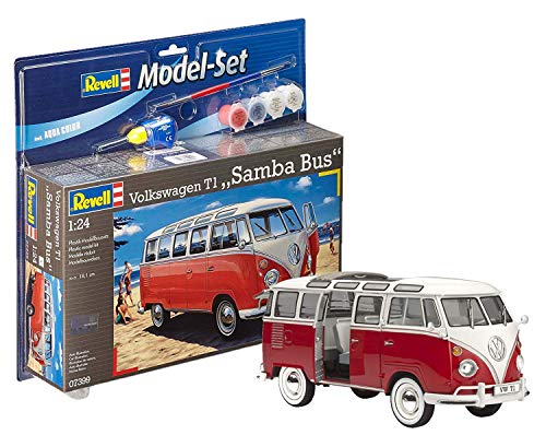 Revell Modellbausatz VW T1 Samba I Maßstab 1:24 I Detailgetreue Nachbildung des klassischen Busses I Detailliertes Modell für Auto- und Bus-Liebhaber von Revell
