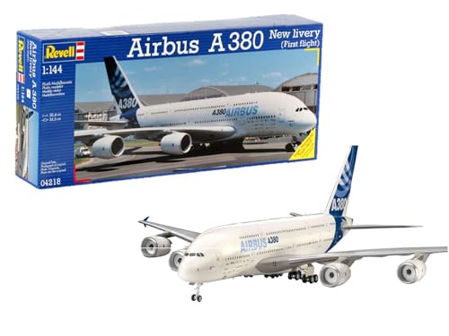 Revell 04218 Modellbausatz Flugzeug 1:144 - Airbus A380 Design New livery "First Flight" im Maßstab 1:144, Level 5, originalgetreue Nachbildung mit vielen Details, Zivilflugzeug, Passagierflugzeug von Revell