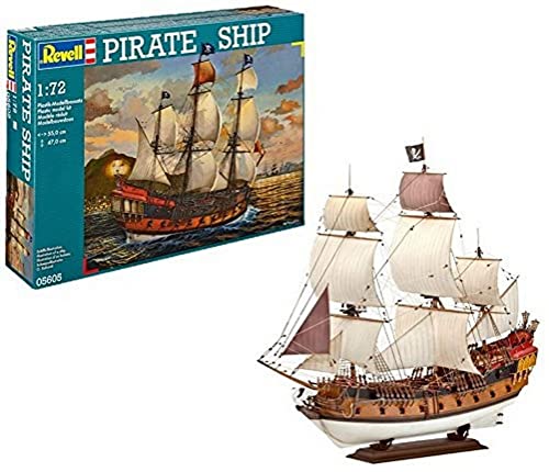 Revell Revell_05605 Modellbausatz Schiff 1 72 - Piratenschiff im Maßstab 1 72, Level 5, originalgetreue Nachbildung mit vielen Details, Segelschiff, 05605 von Revell