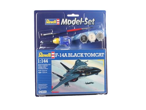 Revell 64029 Modellbausatz Flugzeug 1:144 - F-14A Black Tomcat im Maßstab 1:144, Level 3, originalgetreue Nachbildung mit vielen Details, Model Set mit Basiszubehör, 64029 von Revell