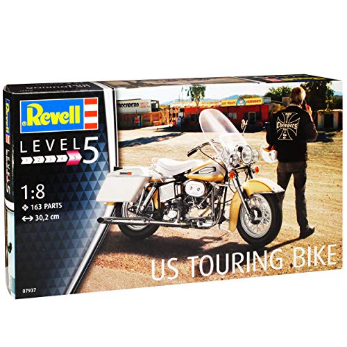 Revell US Touring Bike Gold 07937 Bausatz Kit 1/8 Monogram Modell Motorrad mit oder ohne individiuellem Wunschkennzeichen von Revell