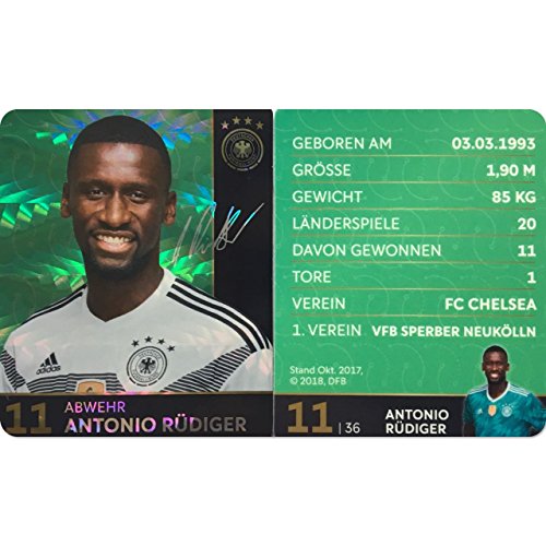 Rewe 2018 WM DFB Russland - Glitzer Einzelkarten Sammelkarten Komplettset (GLITZER KARTE NUMMER 11 - ANTONIO RÜDIGER) von Rewe